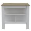 Rockaway 3-Shelf Kitchen Island White and Light Oak