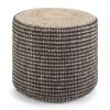 Larissa - Round Braided Pouf - Natural