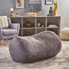 Michael 4 Foot Cylindrical Suede Bean Bag, Charcoal
