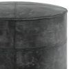 Connor - Round Pouf - Distressed Black
