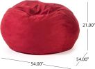 Comfortable High-Density Foam Bean Bag Chair for Kids and Adults, with Removable Microsuede Cover, Ideal Reading and Bedroom Floor Lounge, Chinese Red