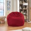 Comfortable High-Density Foam Bean Bag Chair for Kids and Adults, with Removable Microsuede Cover, Ideal Reading and Bedroom Floor Lounge, Chinese Red