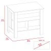 Rockaway 3-Shelf Kitchen Island White and Light Oak