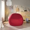 Comfortable High-Density Foam Bean Bag Chair for Kids and Adults, with Removable Microsuede Cover, Ideal Reading and Bedroom Floor Lounge, Chinese Red