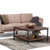 Skyler - Square Coffee Table - Dark Cognac Brown