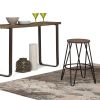 Simeon - 24" Metal Counter Height Stool with Wood Seat - Cocoa Brown / Black