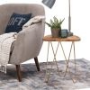 Patrice - Metal and Wood Accent Table - Natural / Gold