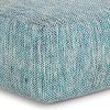 Nate - Square Pouf - Patterned Teal Melange