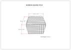 Noreen - Square Pouf - Dark Blue / White