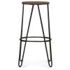 Simeon - 24" Metal Counter Height Stool with Wood Seat - Cocoa Brown / Black
