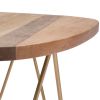 Patrice - Metal and Wood Accent Table - Natural / Gold