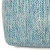 Nate - Square Pouf - Patterned Teal Melange