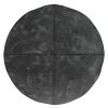 Connor - Round Pouf - Distressed Black