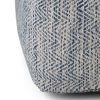 Nate - Square Pouf - Patterned Denim Melange