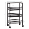 3 Tier Organizer Cart on Casters Black