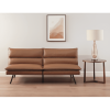 Memory Foam Futon with Adjustable Armrests , Camel Faux Suede Fabric
