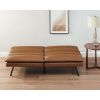 Memory Foam Futon with Adjustable Armrests , Camel Faux Suede Fabric