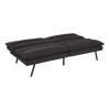 Memory Foam Futon with Adjustable Armrests , Camel Faux Suede Fabric
