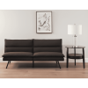 Memory Foam Futon with Adjustable Armrests , Camel Faux Suede Fabric