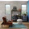 Memory Foam Futon with Adjustable Armrests , Camel Faux Suede Fabric