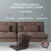 Convertible Futon Sofa Bed Upholstered Futon Couch Fabric Sleeper Sofa