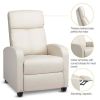 Faux Leather Push Back Theater Recliner Chair with Footrest