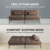 Convertible Futon Sofa Bed Upholstered Futon Couch Fabric Sleeper Sofa