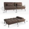 Convertible Futon Sofa Bed Upholstered Futon Couch Fabric Sleeper Sofa