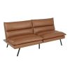 Memory Foam Futon with Adjustable Armrests , Camel Faux Suede Fabric