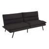Memory Foam Futon with Adjustable Armrests , Camel Faux Suede Fabric